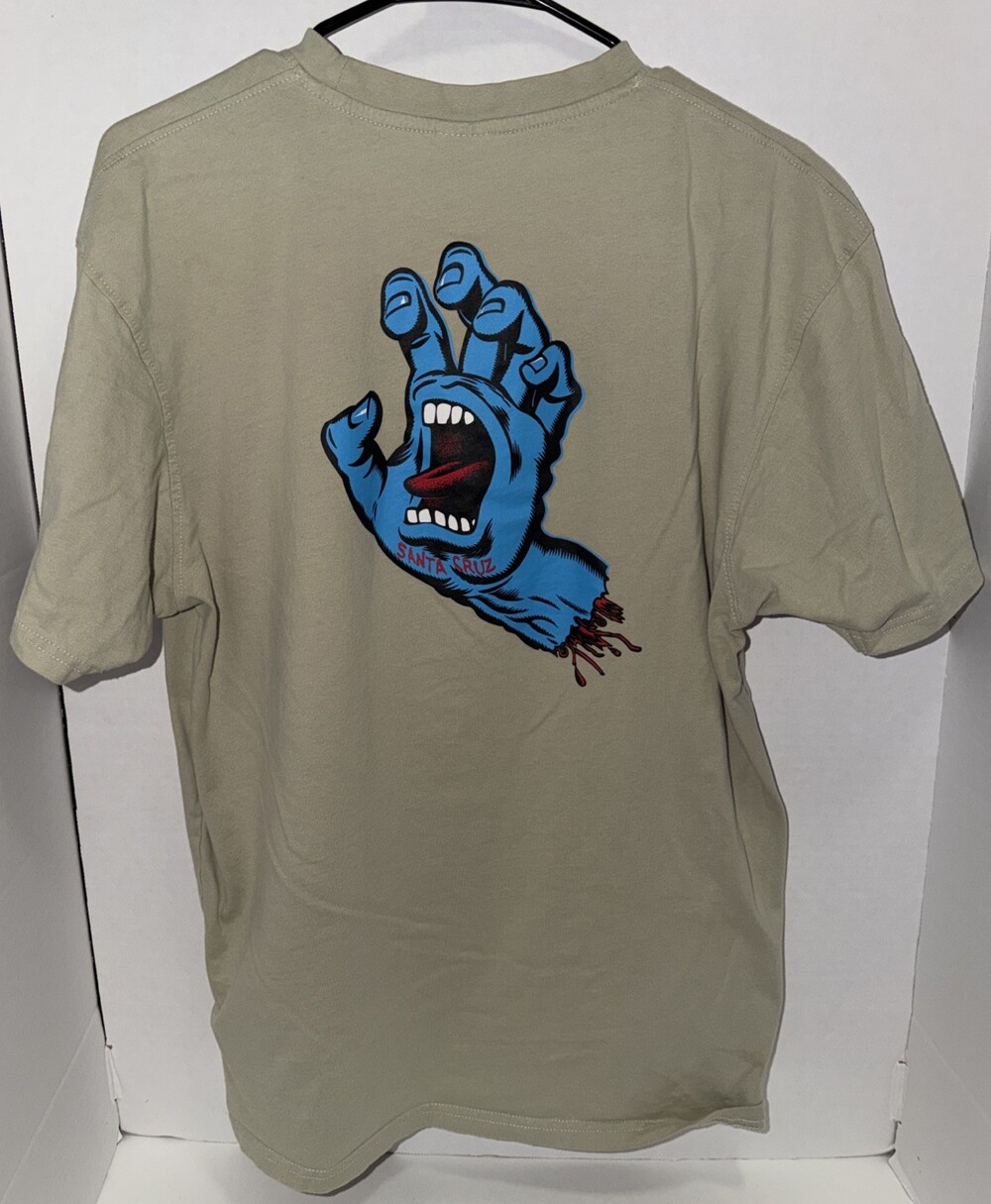 Santa Cruz T Shirt Sz L Men’s Monster Hand Scream Retro Skateboard Grunge
